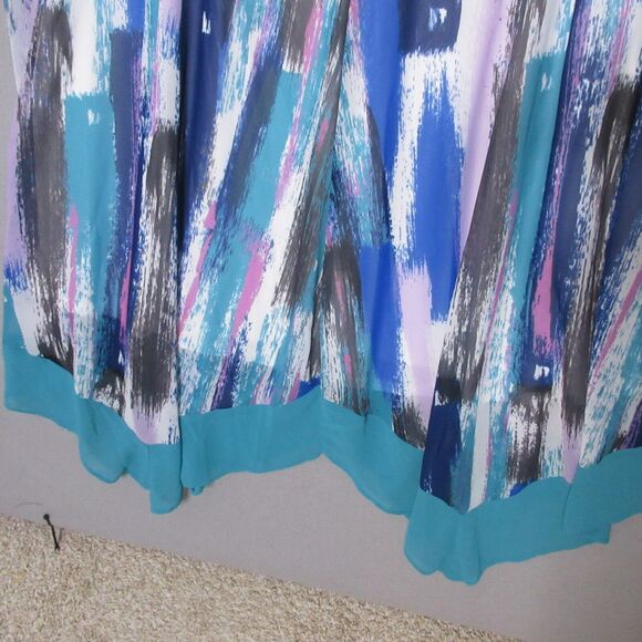 Catherines Dress Plus 2X Midi Artsy Flowy Sleeveless NWT $79 Asymmetrical - Picture 3 of 13